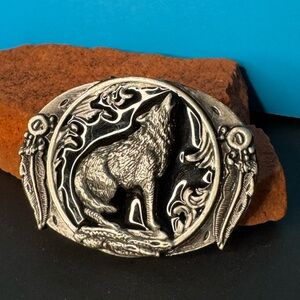 NEW Silver Alloy Wolf Belt Buckle